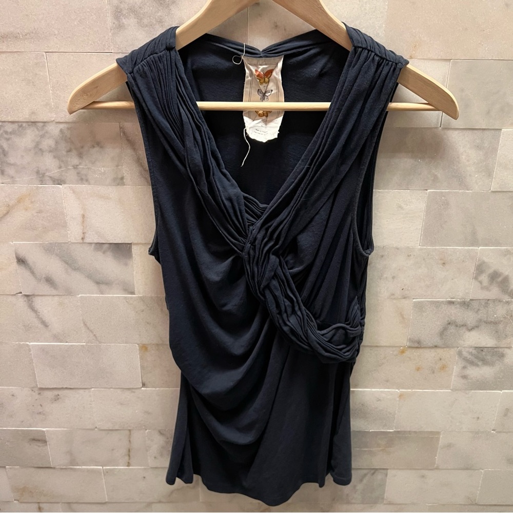 Sleeveless Navy Blue Top from Anthropologie